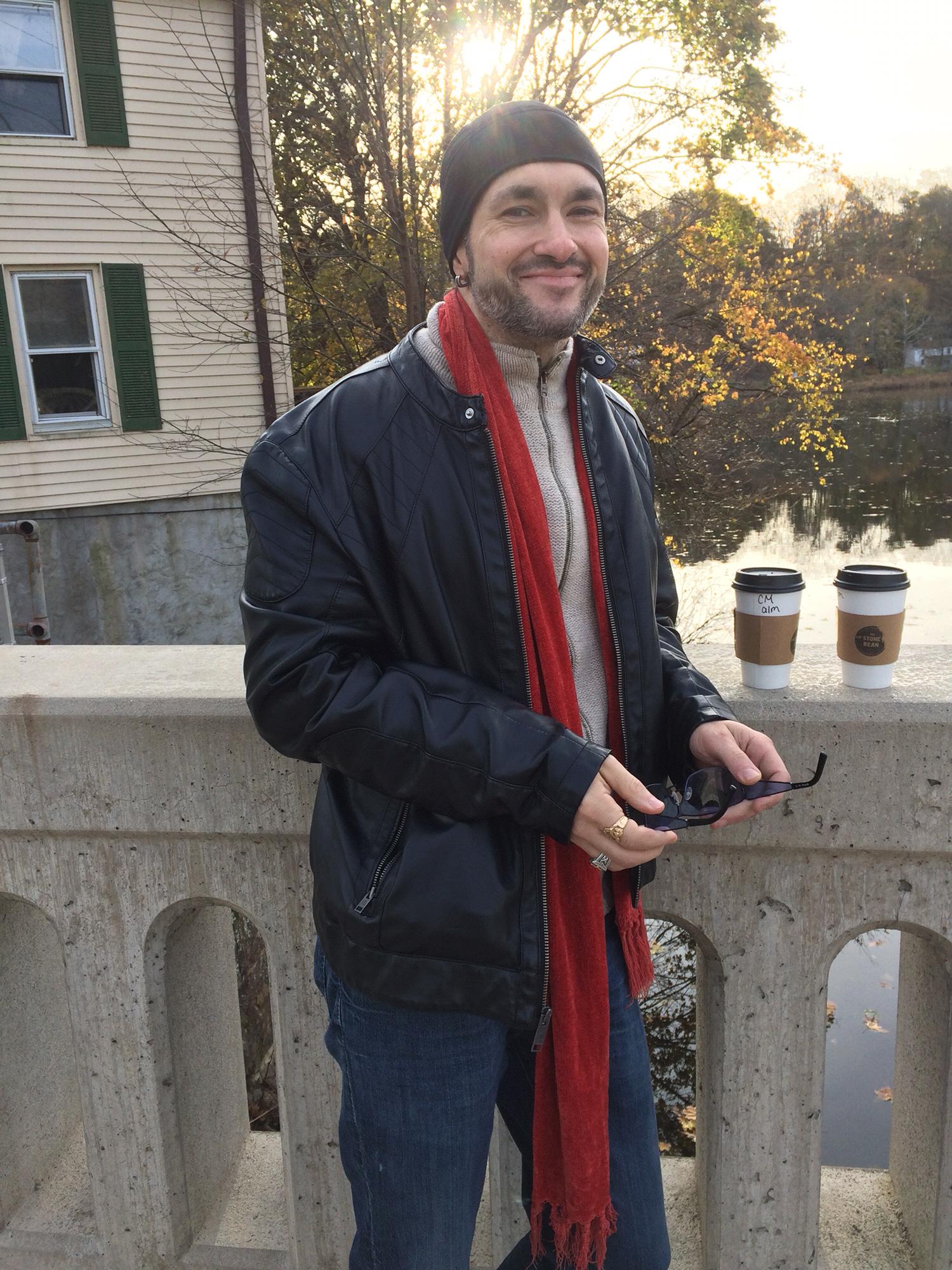 Chris looking handsome on a bridge in Clinton, NJ.