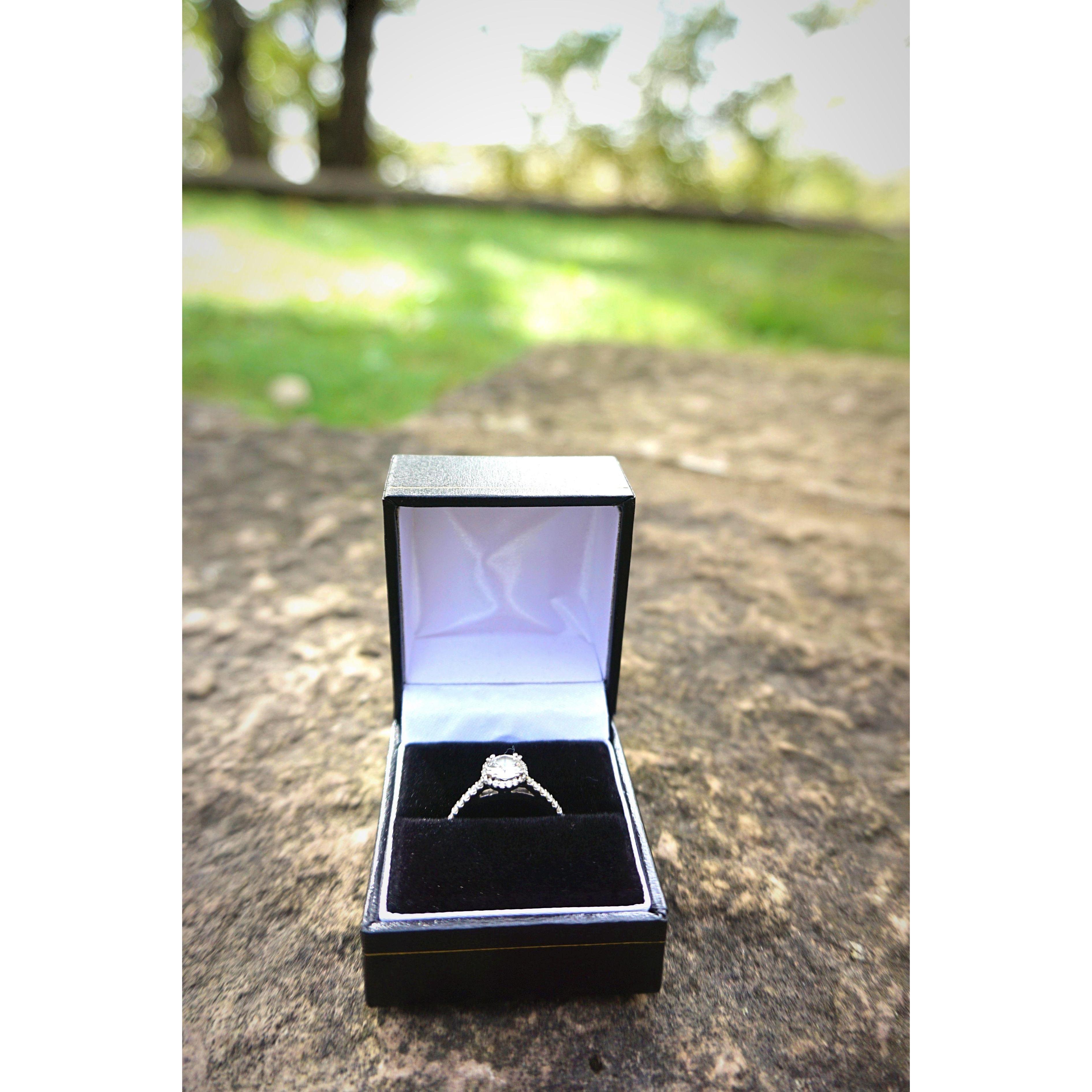 The ring! Patrick asked Josie's Maid of Honor, Hannah to figure out Josie's ring size. When Hannah visited Josie in Ohio, she tried on all of Josie's rings to figure it out, without Josie noticing!