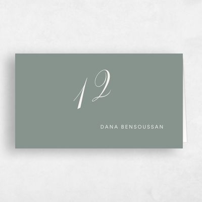 Deep Sage, Green Wedding Place Card - Dametta