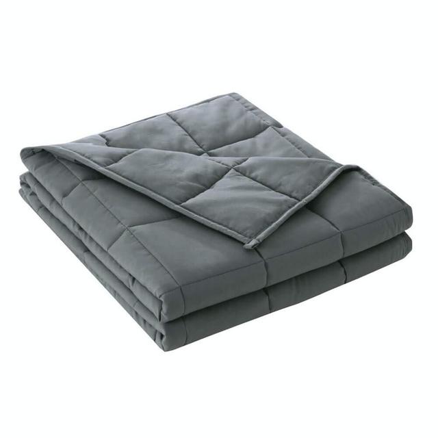 Haowaner 15lbs Weighted Blanket Adult | 60x80 Queen/King Anxiety Blanket | Between 130-170 lbs | 100% Soft Breathable Cotton with Glass Beads | Grey