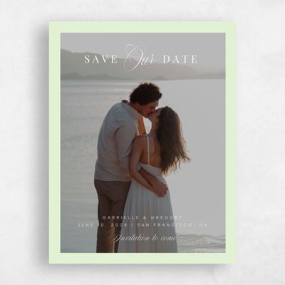 Light Green Wedding Save the Date - Laroque Photo