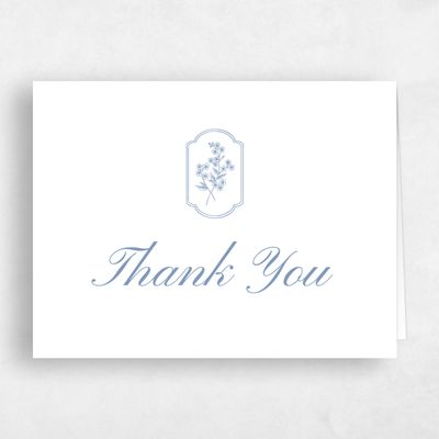Blue Floral Wedding Thank You - Pino Landscape