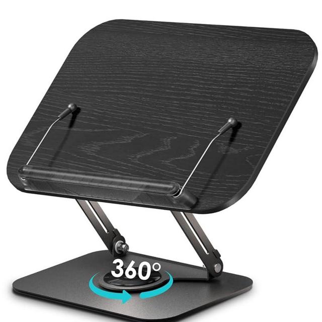 Viozon Book Stand for Reading,Book Holder, Height&Angle Adjustable, 360° Rotating Base, Foldable and Portable, Lightweight for Office, Kitchen, School Textbook, Recipe, Magazine,Kindle,Table B