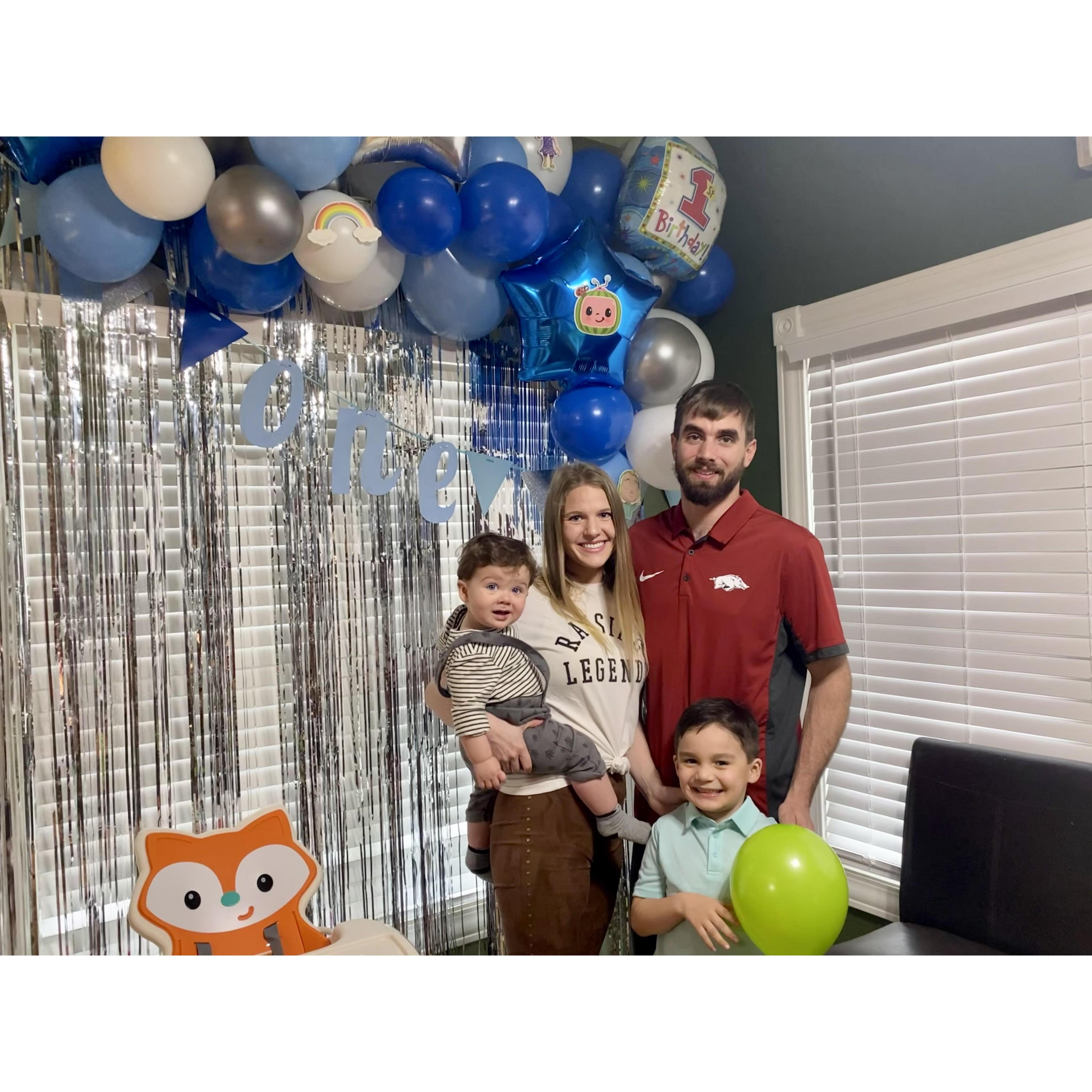 family picture at their birthday party