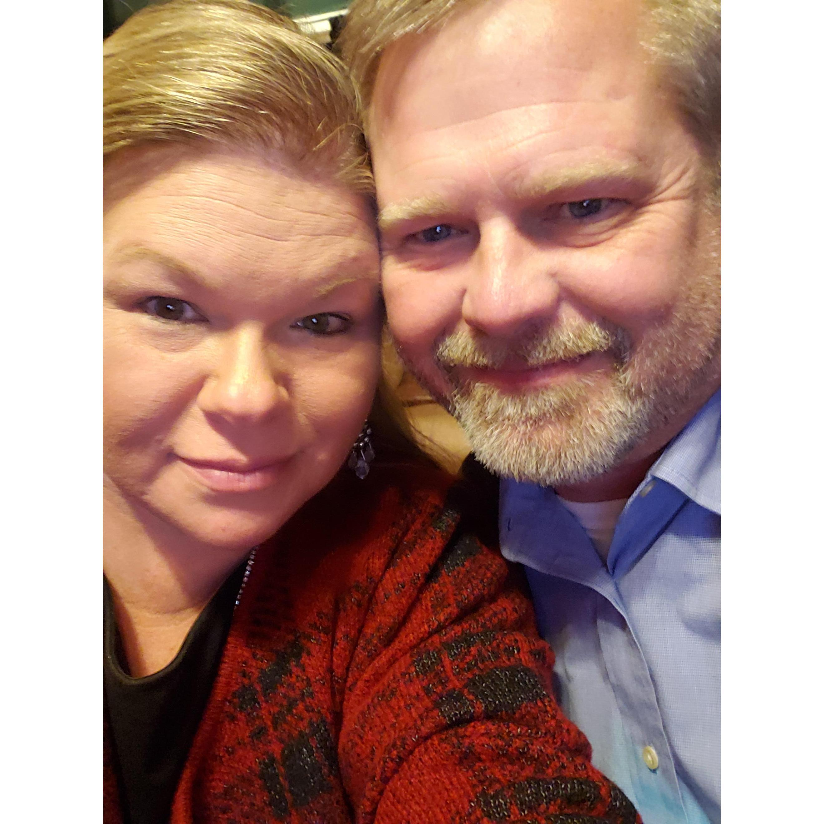 Mary & Brian going to Dauphin's for a dress up dinner, December 2022.