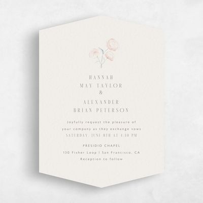Beige Diamond Wedding Invitation - Lorelei Portrait