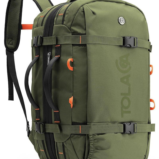 Tolaccea Travel Laptop Backpack for Men Women, 40L-50L Expandable Carry On Backpack with Wet Dry Compartment, TSA Approved Daypack Fits 16 Inch Laptop, Convertible Rucksack Duffel Bag for Work Travel