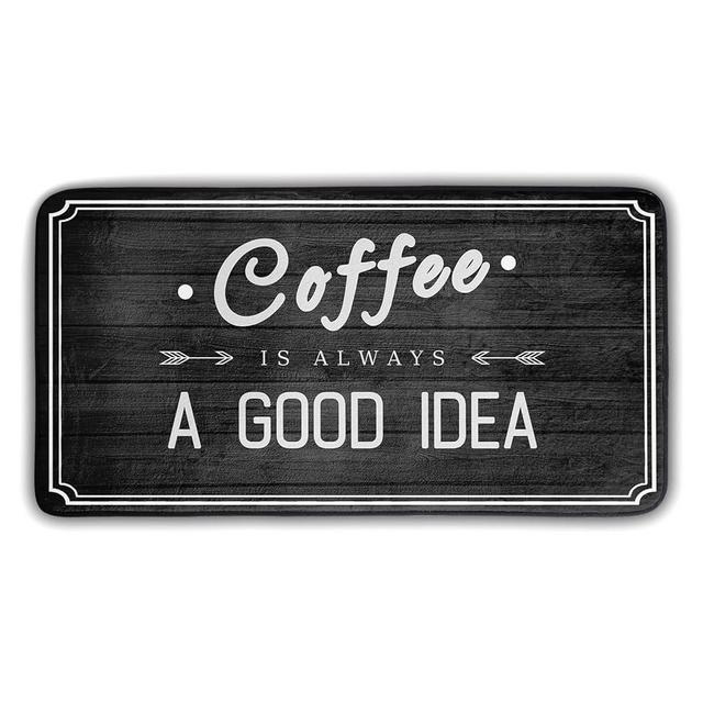 Kitchen Rug Black and White Coffee Kitchen Rugs and Mats Non-Slip Washable Anti Fatigue 39 X 20 Inch Cafe Kitchen Decor Mats Throw Carpet for Farmhouse Home Decor