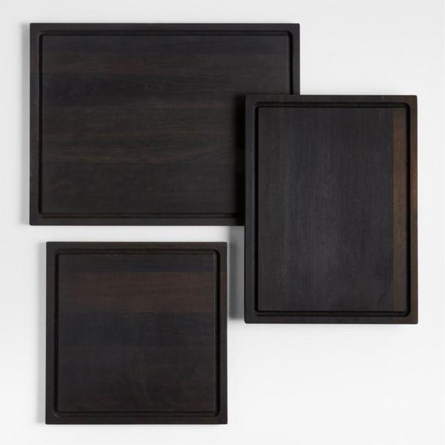 Crate & Barrel Ebonized Reversible Cutting Board