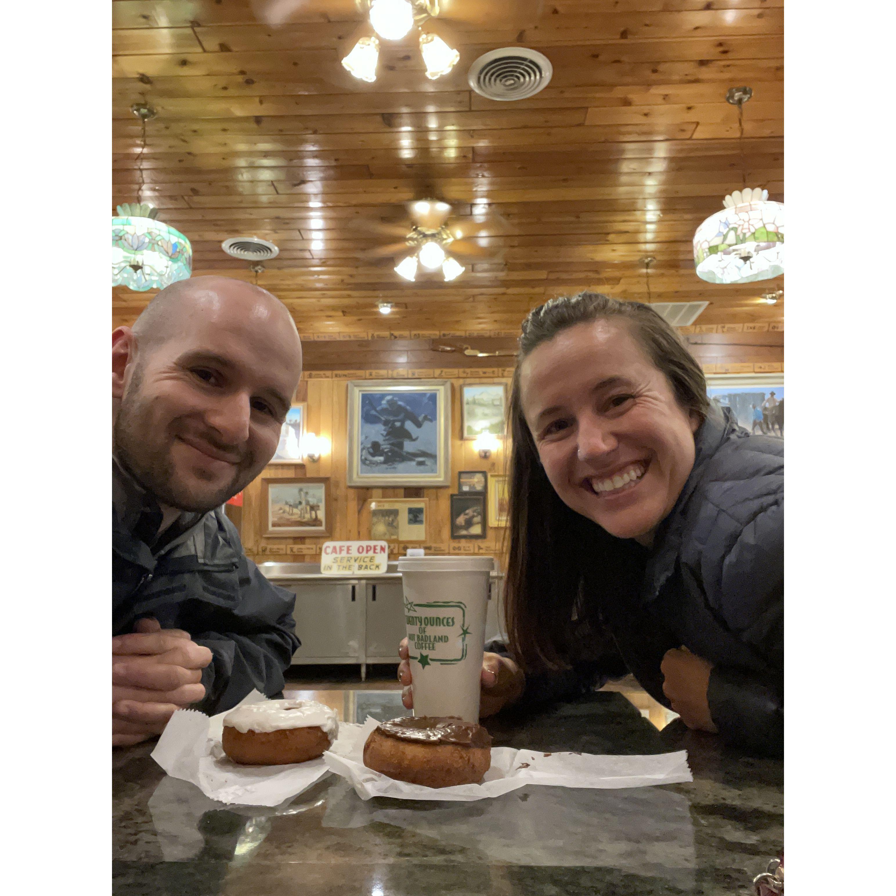 Wal Drug, SD. I dipped my donut in her coffee and it fell apart inside. She had to get a whole new cup. Oopsies