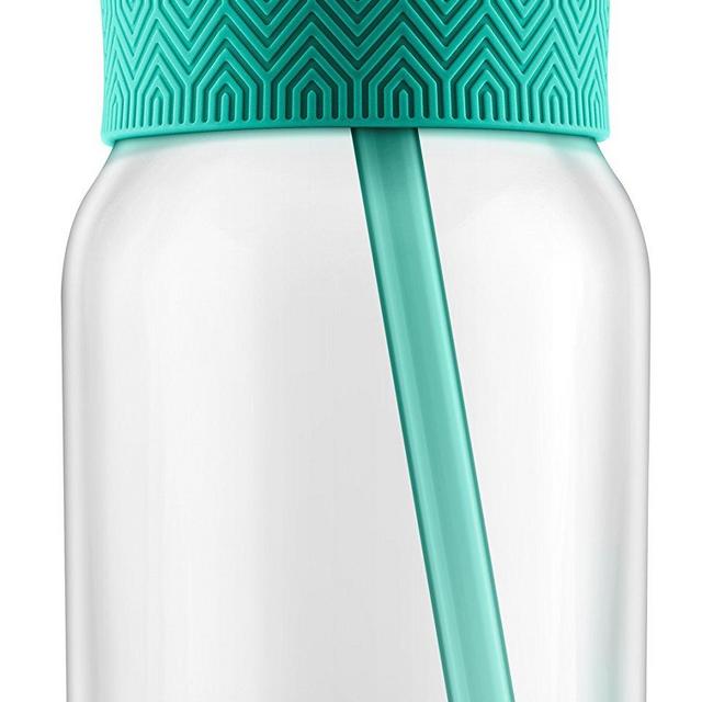 Ello Kella BPA-Free Glass Sipper with Straw, Teal, 20 oz.