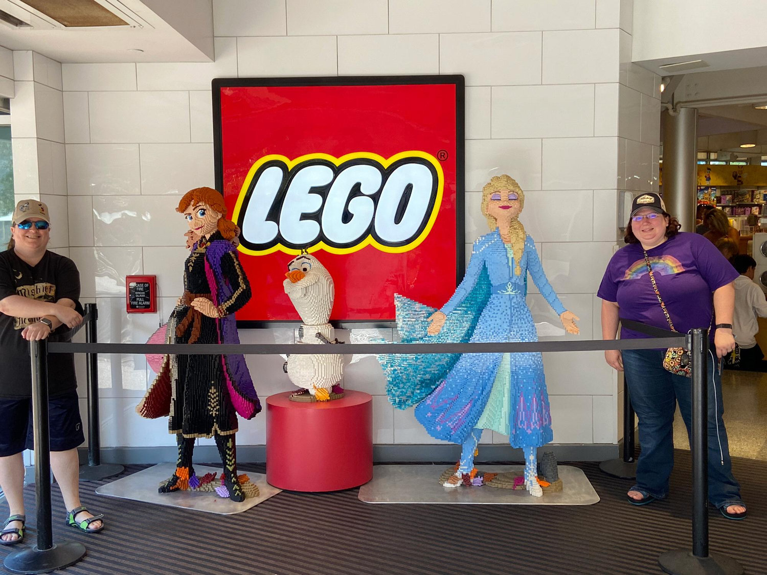 We couldn’t pass up a photo op with LEGO built Olaf, Elsa & Anna.