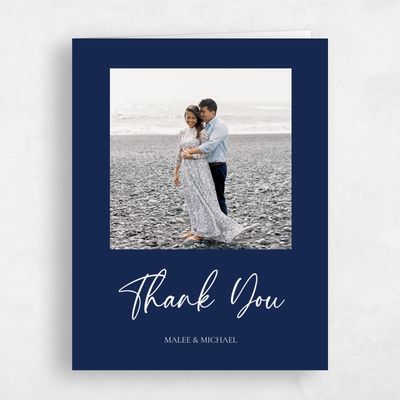 Rich Navy, Blue Wedding Thank You - Santorini Photo