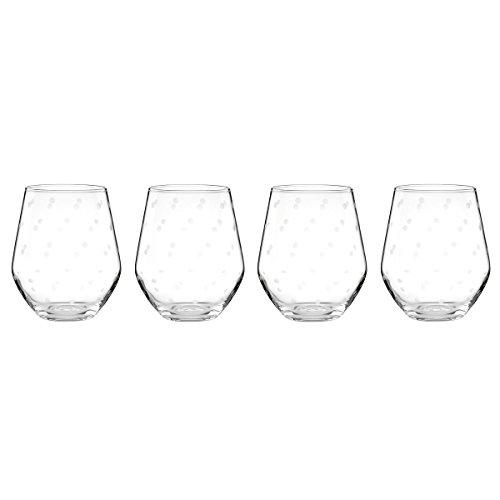 kate spade new york Larabee Dot Stemless White Wine Glass Set - 4 ct