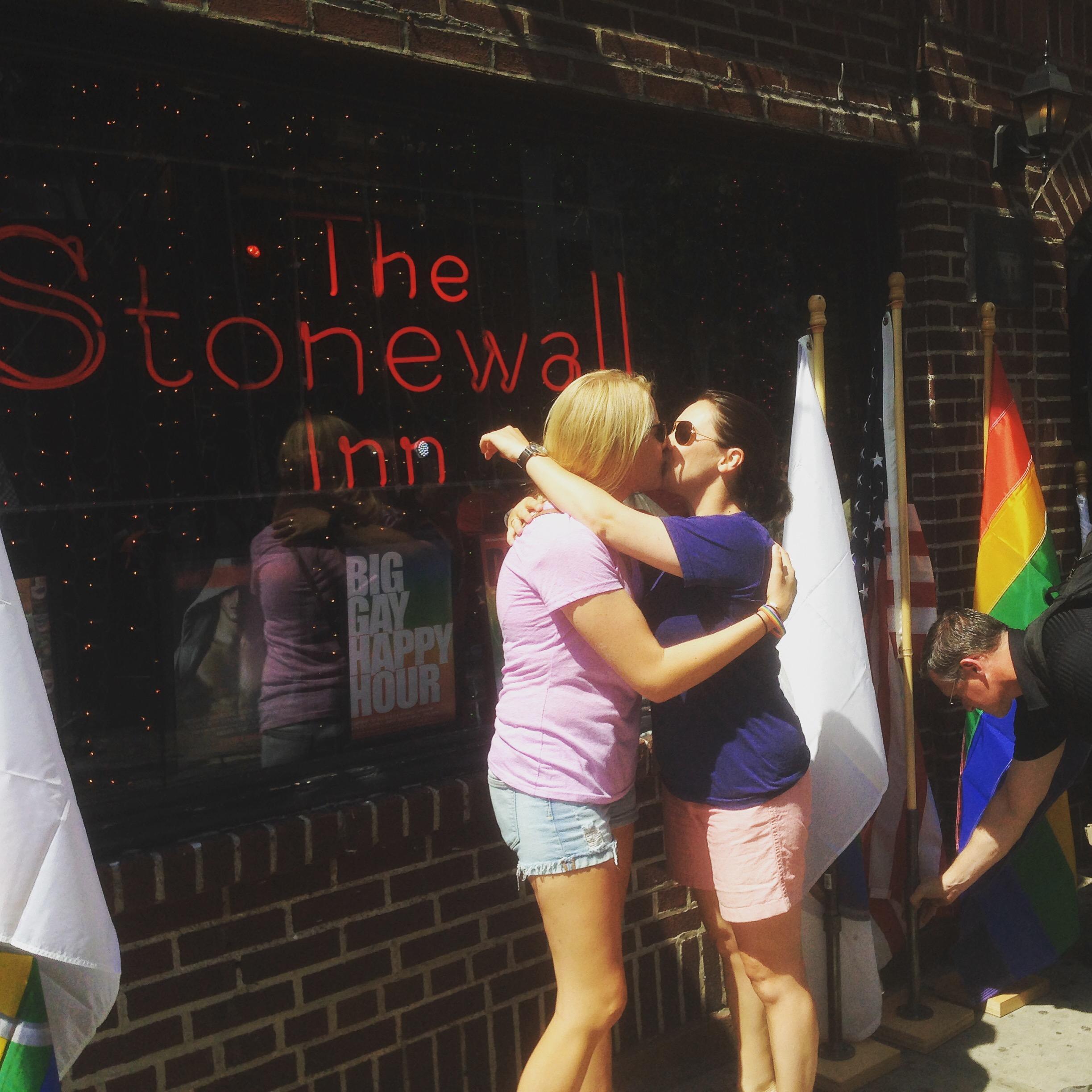 Celebrating at the historic Stonewall Inn the day Marriage Equality passed in 2015, which we recognize and honor is the reason our wedding day is even possible!