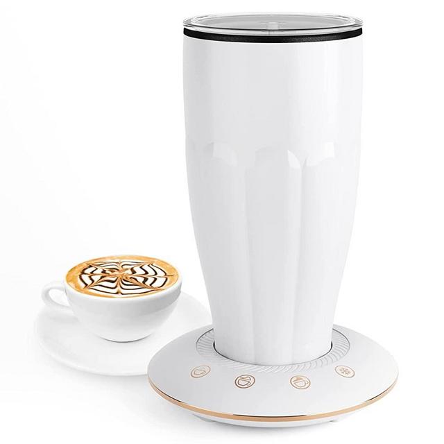 Milk Frother, MOVATY Electric Milk Steamer (4-in-1) - Automatic Hot & Cold Foam Maker and Milk Warmer for Latte, Cappuccinos, Macchiato, Iced Coffee, Touch Control Silent Operation & Easy to Clean