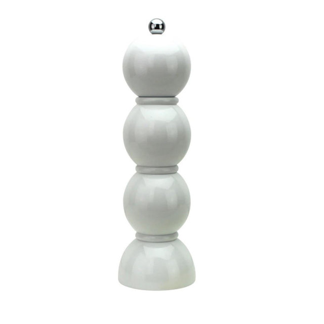 White Bobbin Salt or Pepper Mill Grinder 24cm by Addison Ross