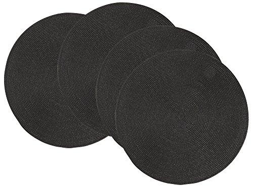 Now Designs Disko Round Placemats, Set of Four, Black