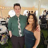My cousin's wedding. I always tell him we don't have to match but he likes it, so I like it.