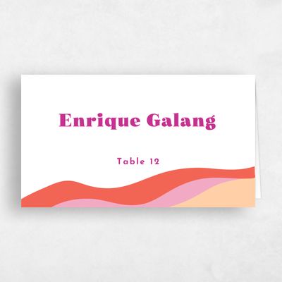Fuchsia, Pink Wedding Place Card - Laula