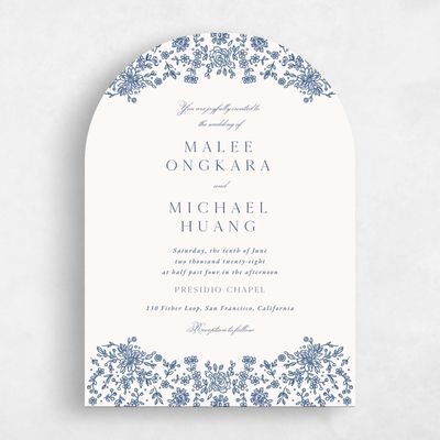 Beige Arch Wedding Invitation - Justine Classic