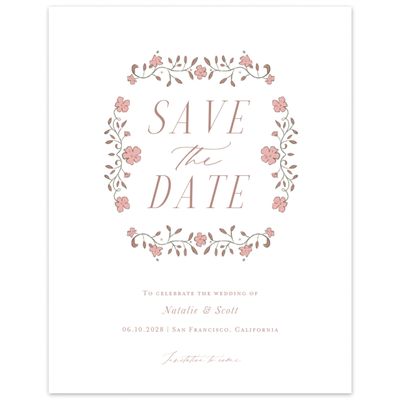 White Wedding Digital Save the Date - Moira Portrait