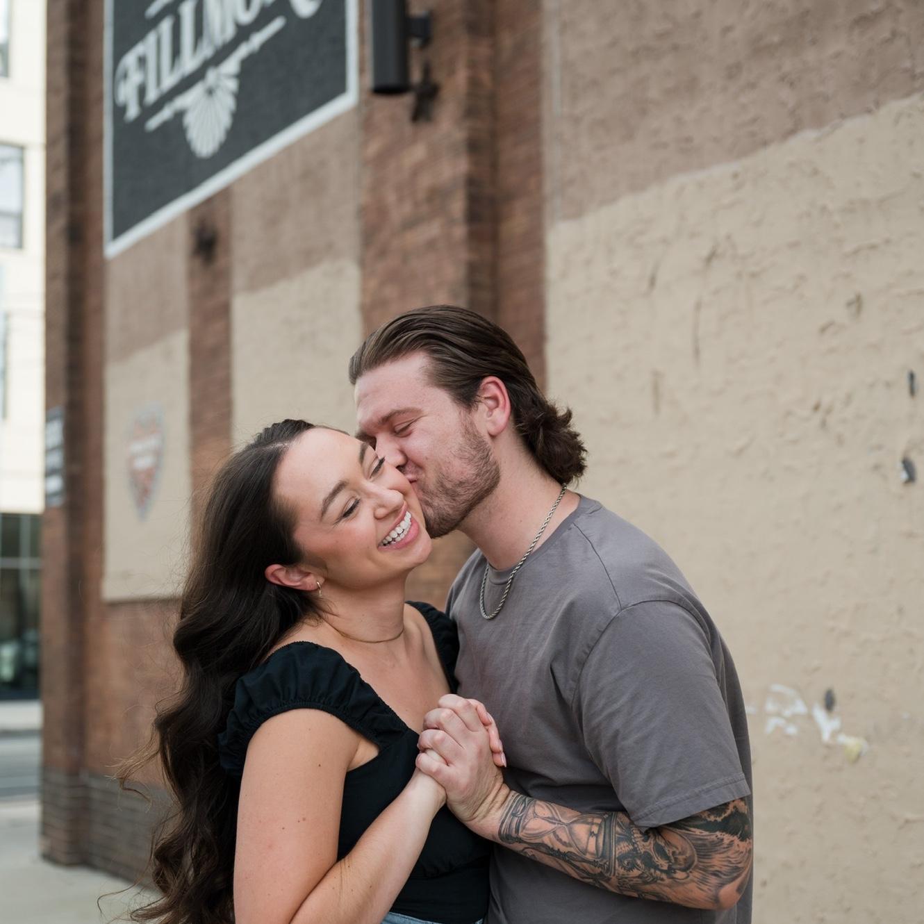 Engagement pics by their favorite music venue ♥️