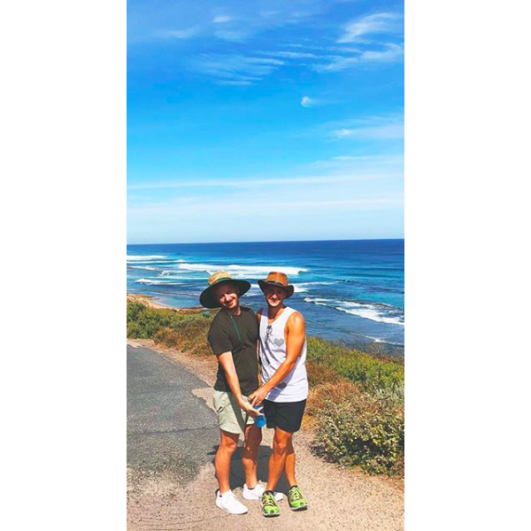At the beach in Melbourne.
