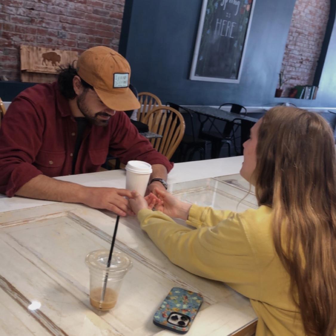 Paul taking advantage of the free coffee