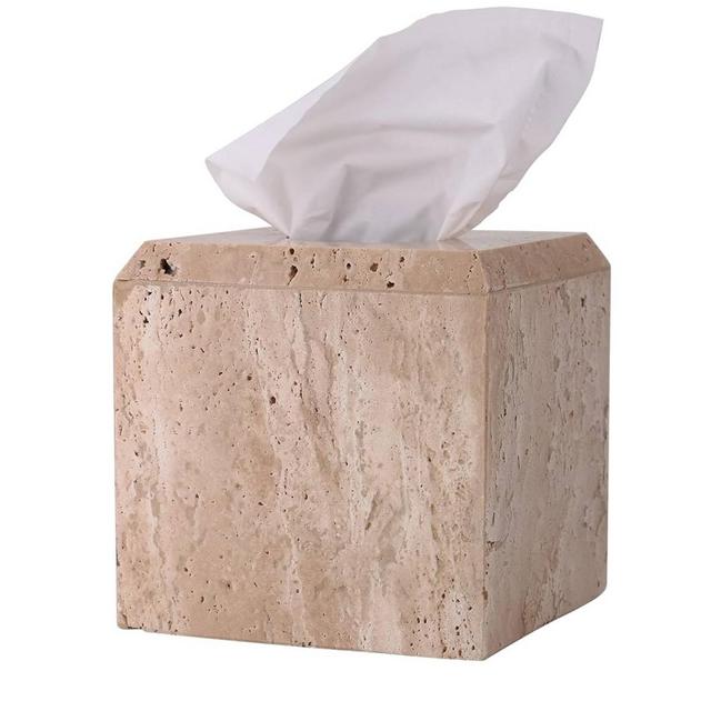 Natural Travertine Stone Tissue Box Cover Heavy Duty