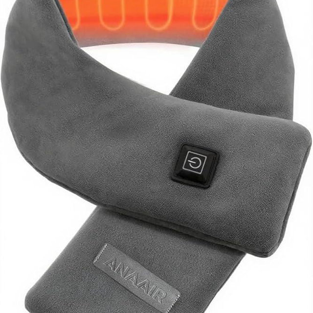 AnaAir Neck Heating Pad, Electric Heated Scarf with 5000mAh Power Bank, Cordless Neck Warmer for Pain Relief