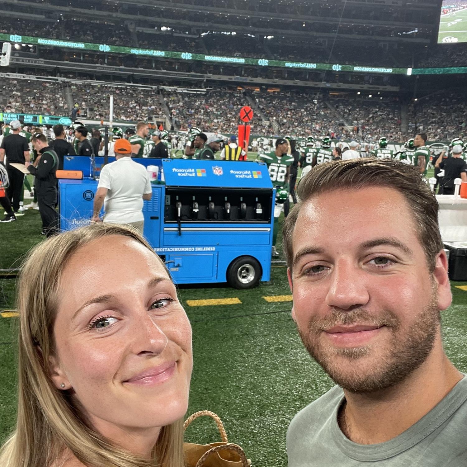 Our first pic together as the Jets game
