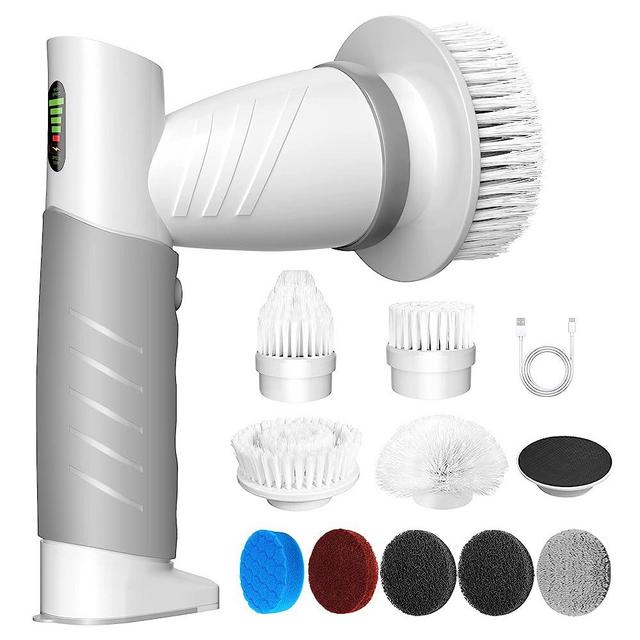 IEZFIX Electric Spin Scrubber, Bathroom Scrubber Electric Cleaning Brush X02 Pro, Dual-speed Power Shower Scrubber Cleaner Brush with 9 Scrub Brush Heads for Cleaning Tub,Tile,Floor,Stove,Sink,Kitchen
