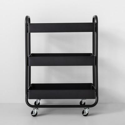 Wide Metal Cart With Wheels Black - Made By Design™
