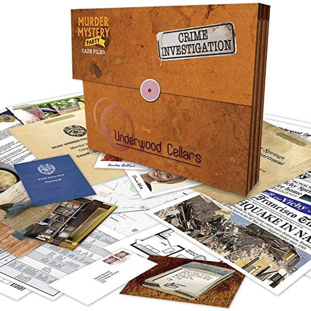 University Games Murder Mystery Party Case Files: Underwood Cellars Unsolved Mystery Detective Case File Game for 1 or More Players Ages 14 and Up
