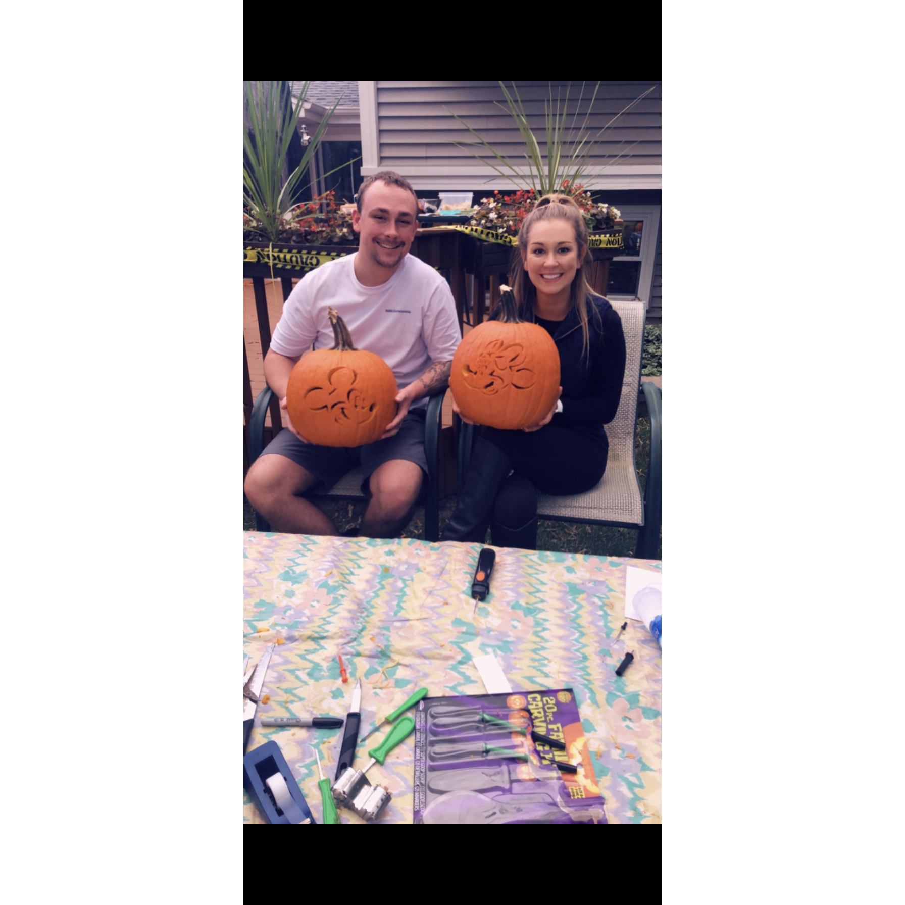 Our first pumpkin carving contest together - October 2019