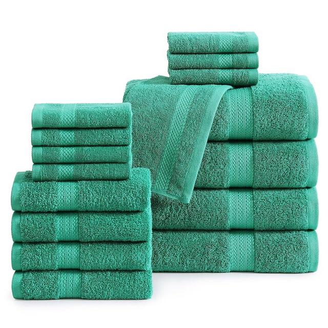 LANE LINEN 18-Piece Cotton Bath Towel Set - 4 Bath Towels, 6 Hand Towels, 8 Washcloths - Soft Turkish Towels for Bathroom, Shower - Emerald Green