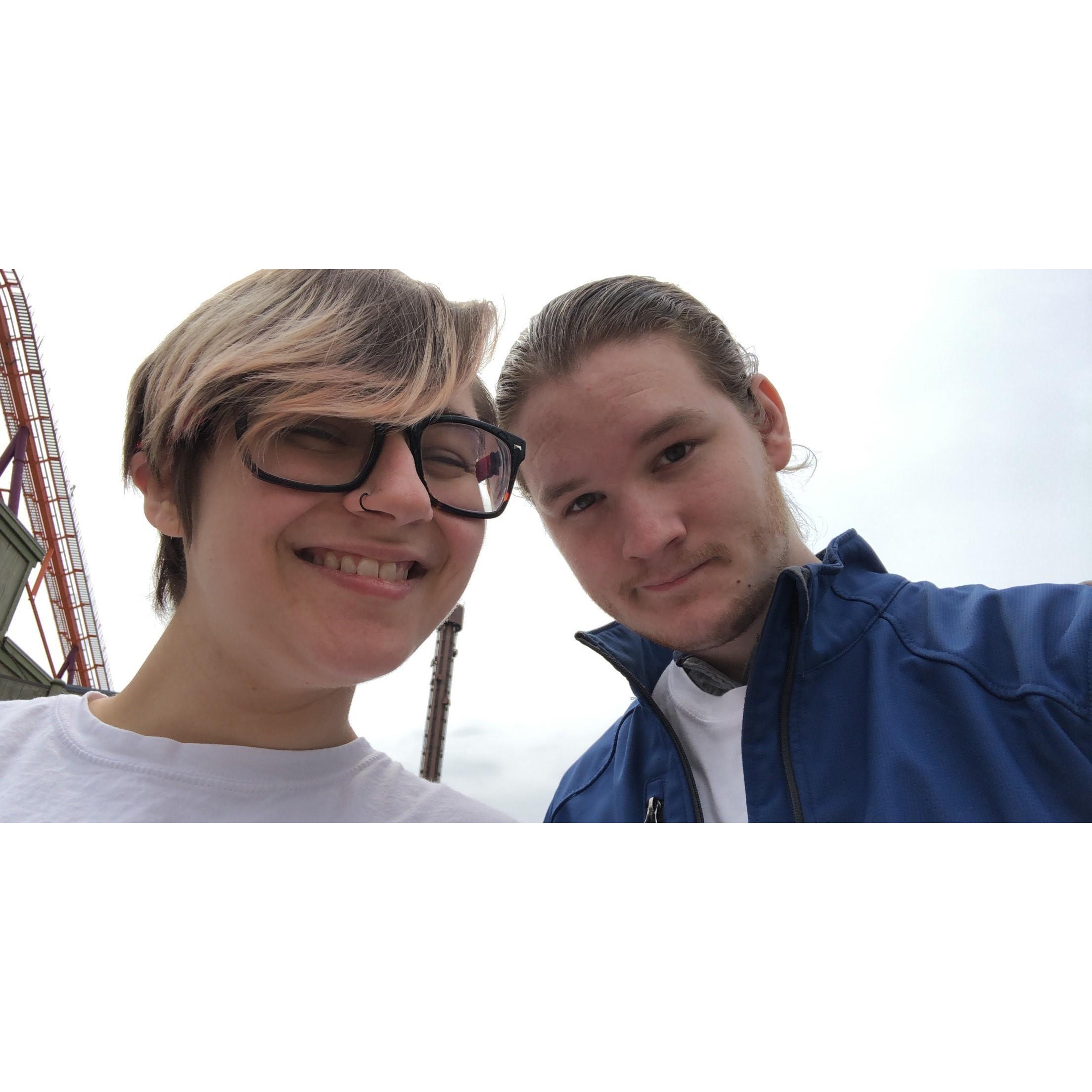 April, 2018 on one of our many trips to Six Flags!