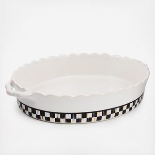 Courtly Check Stoneware Everyday Oval Baker