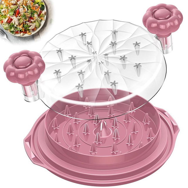 Chicken Shredder Tool Twist Large - 10'' Pro Meat Shredders for Chicken Breast,Visible Kitchen Grinder Shredder Machine with Brush,Strong Anti-Slip Strip,Ergonomic Handle,BPA Free (Purple)