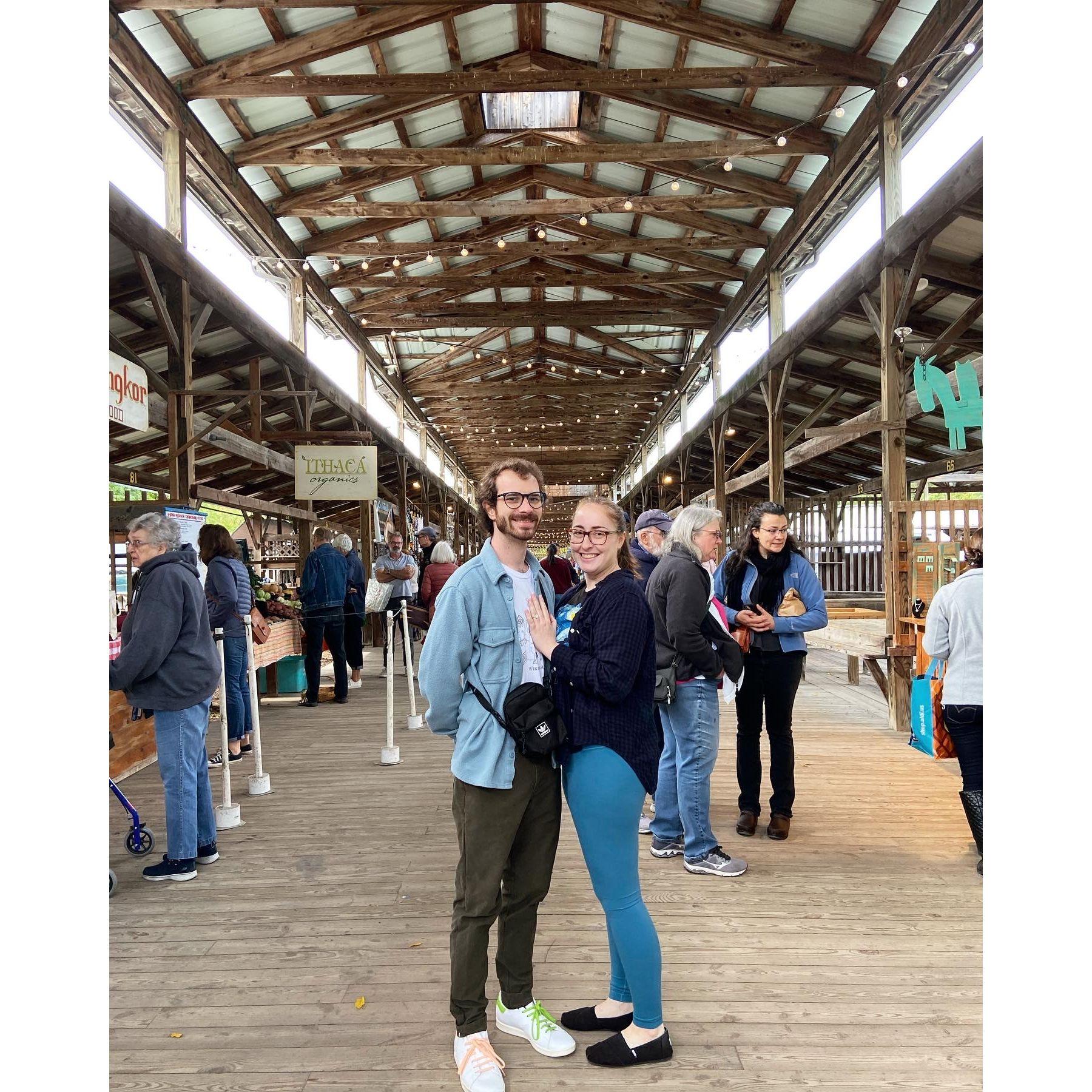 The morning after he popped the question at the ithaca farmers market
