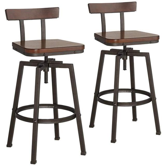Roark Dark Bronze Adjustable Swivel Bar Stools Set of 2