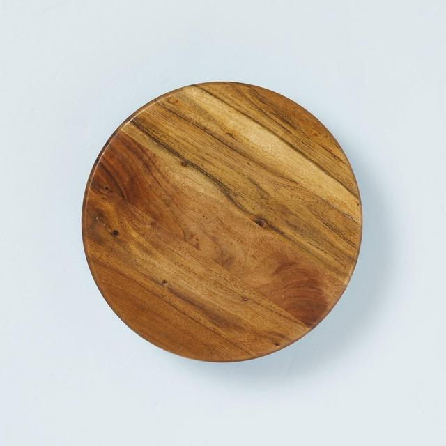 Round Footed Wood Serve Stand Brown - Hearth & Hand™ with Magnolia