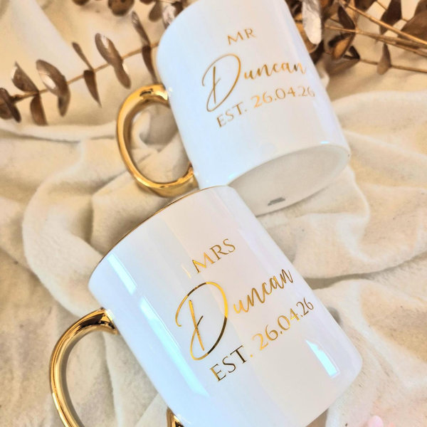 Etsy - Shopping Cart - Mr & Mrs Bonner China Mugs, Just Married Gift