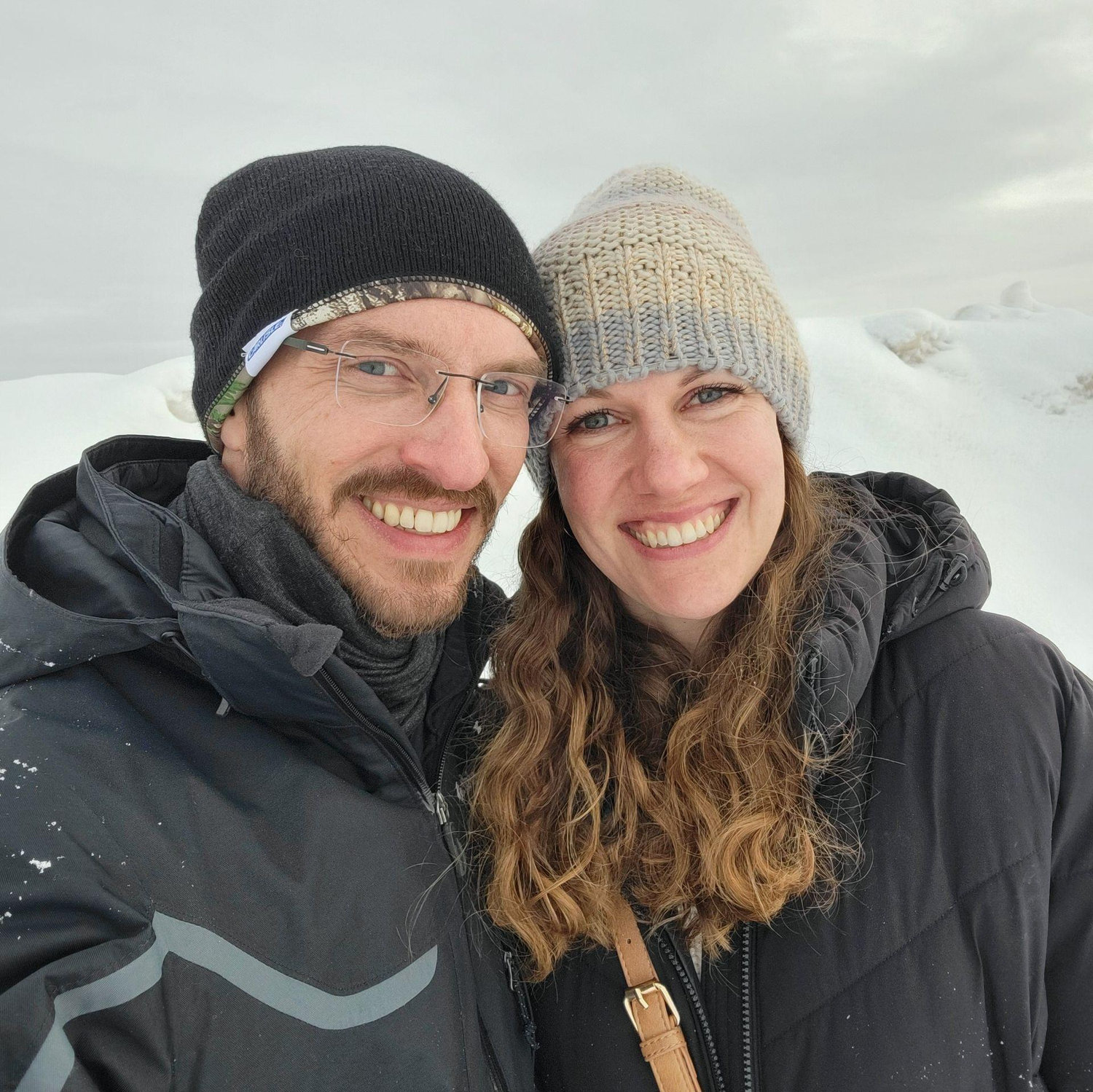 Walking out on frozen Lake Michigan