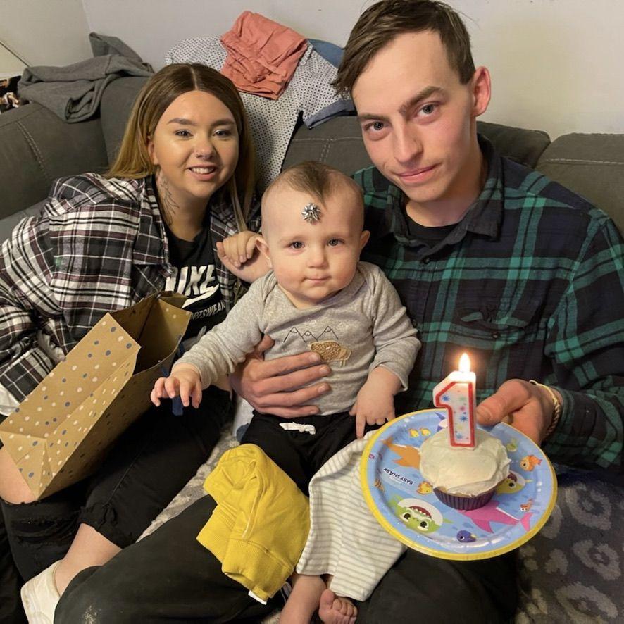 celebrating grayson's 1st birthday together!! (austin officially becoming a step dad)