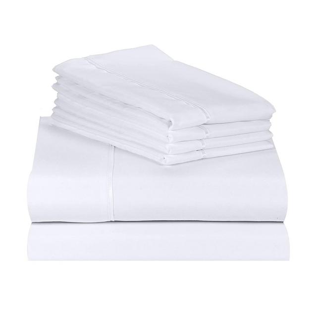 White King 6 PC Rayon From Bamboo Solid Performance Sheet Set - Luxclub