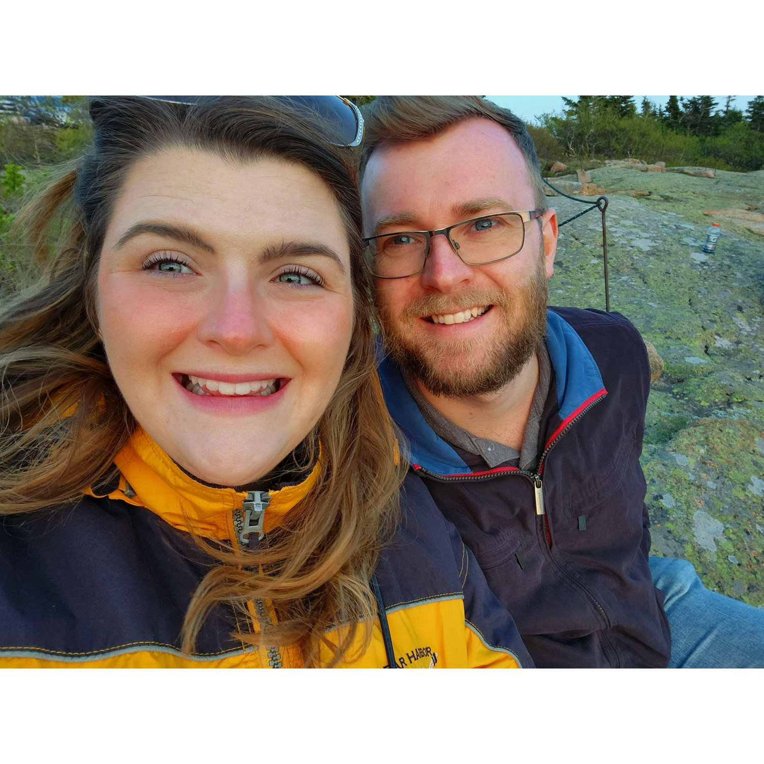 On top of Cadillac Mountain at sunset