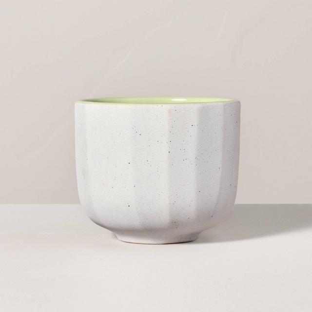 Speckle-Faceted Ceramic Pomelo Jar Candle White 6oz - Hearth & Hand™ with Magnolia