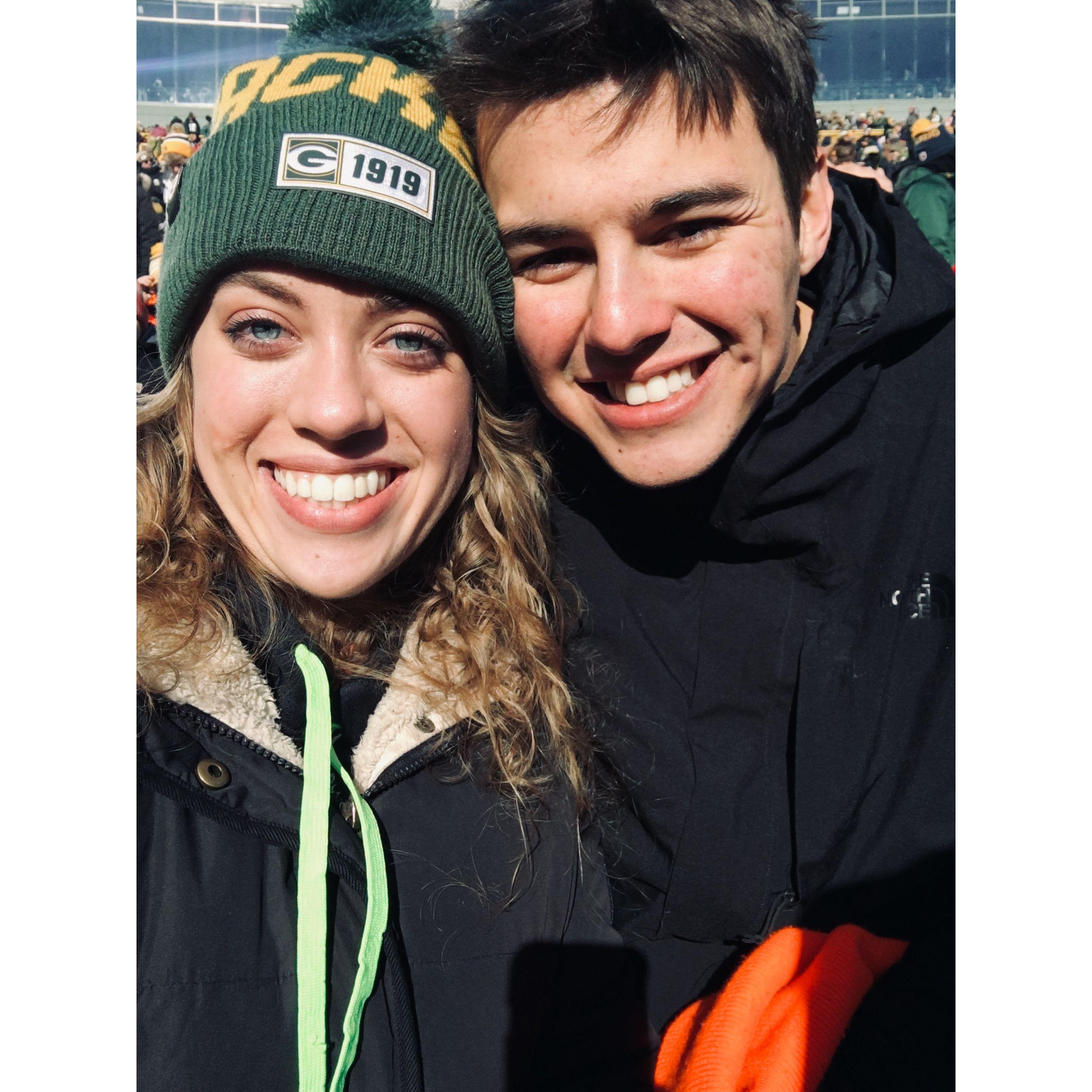 Dec 2019- Our first Packer game together